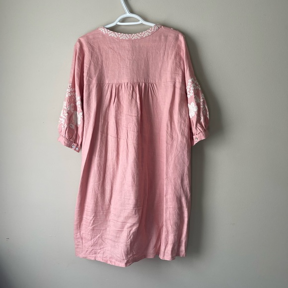 Sundance Amina Beauty Dress Floral Aztec Embroidered Linen Dress - Picture 9 of 16